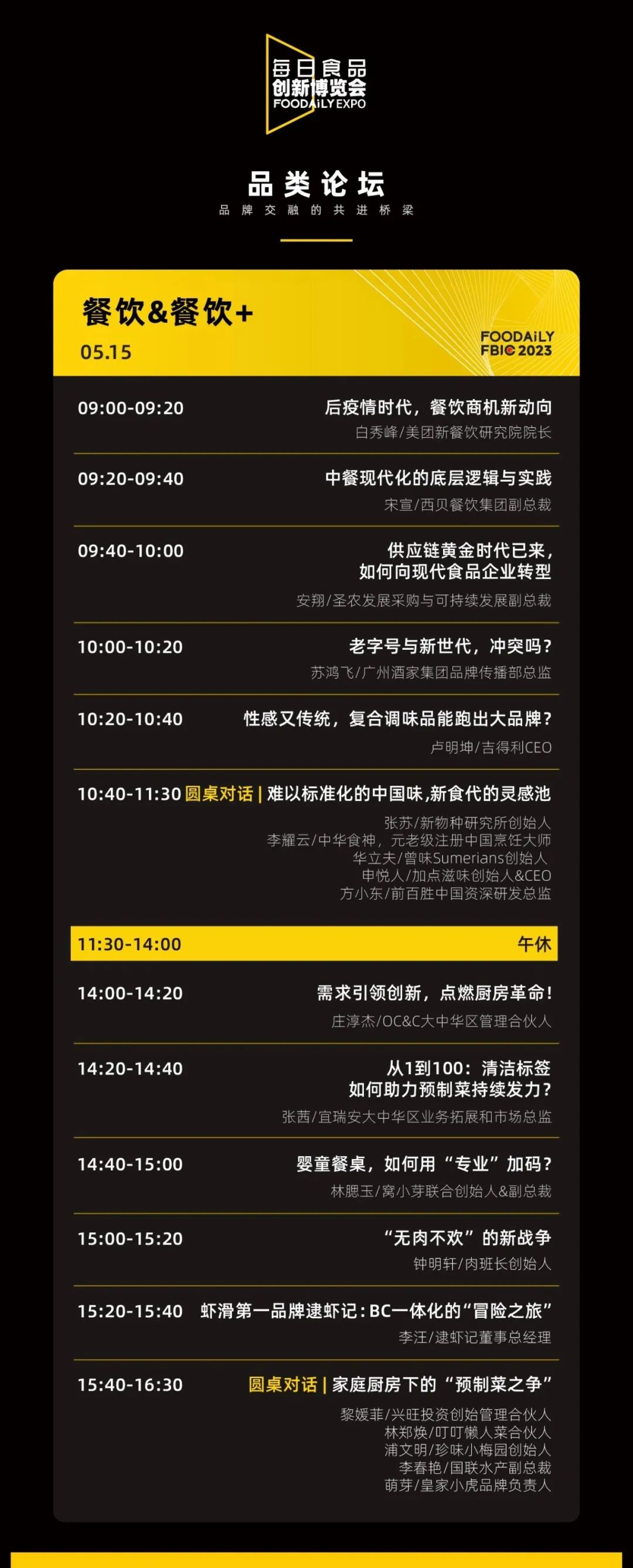 伊利、卡夫亨氏、白象…等企业重磅嘉宾确认出席！｜Foodaily FBIC大会完整议程公布