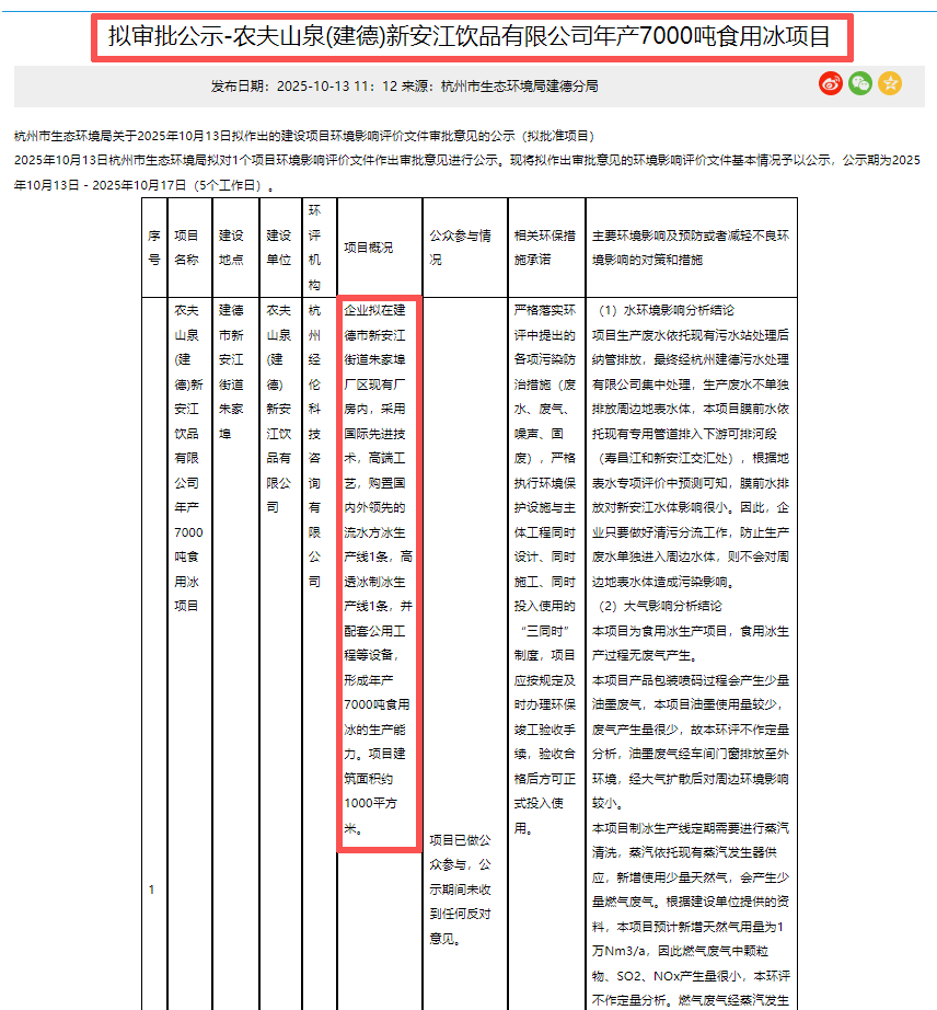 农夫山泉悄悄扩建“冰块帝国”,抢跑2026冰杯大战