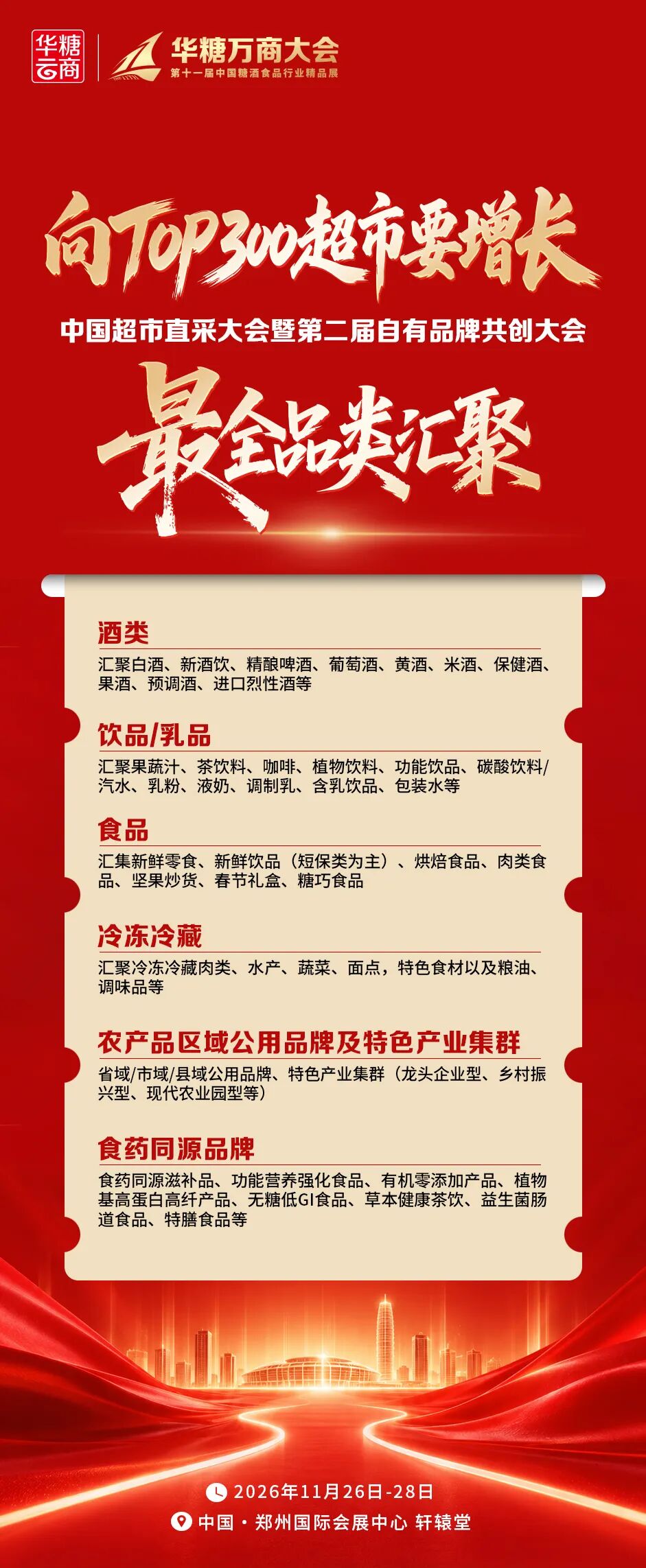 中国超市直采大会暨第二届自有品牌共创大会,11月26日郑州启幕!