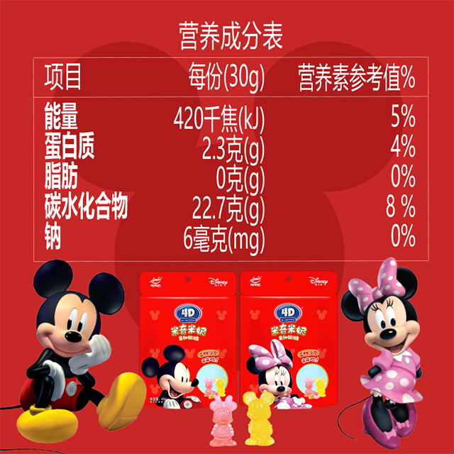 阿麦斯4D米奇米妮立体造型果汁软糖60g