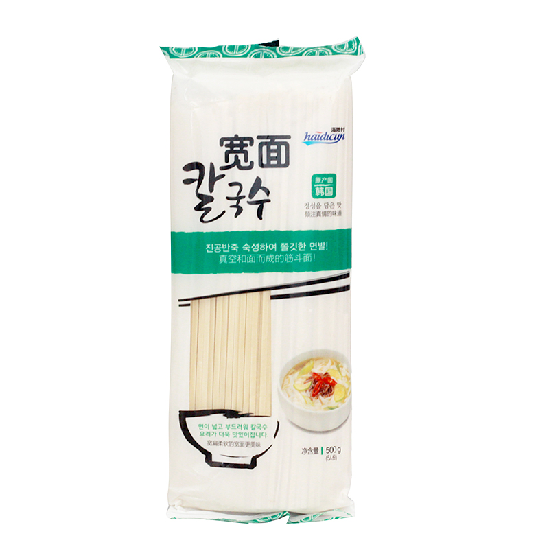 韩国进口 海地村 高筋挂面 宽面500g