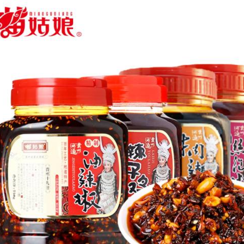 苗姑娘精制油辣椒750g+肉丝泡椒750g+鸡辣椒750g+牛肉油辣椒750g