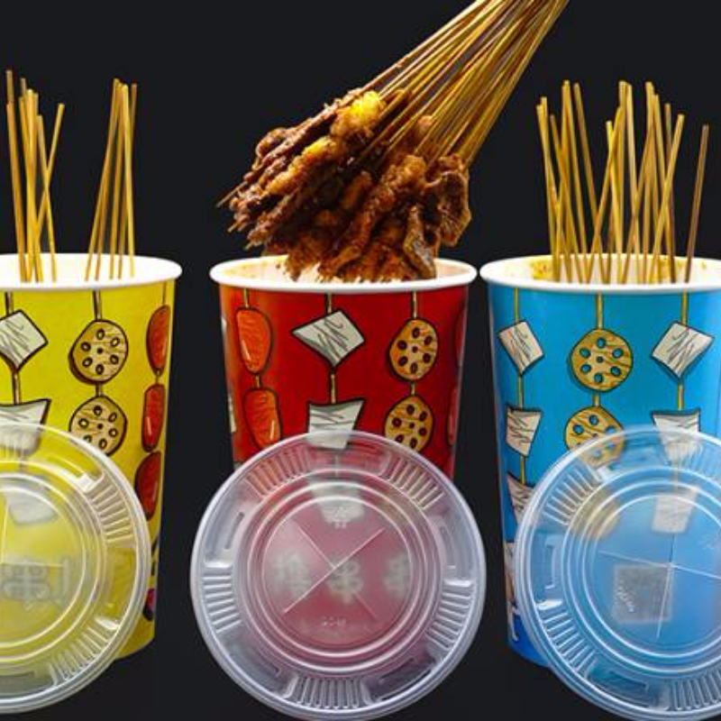 奇鼎一次性冷锅串串纸桶 烧烤串串纸桶＋盖子 可定制 可印刷Logo商标