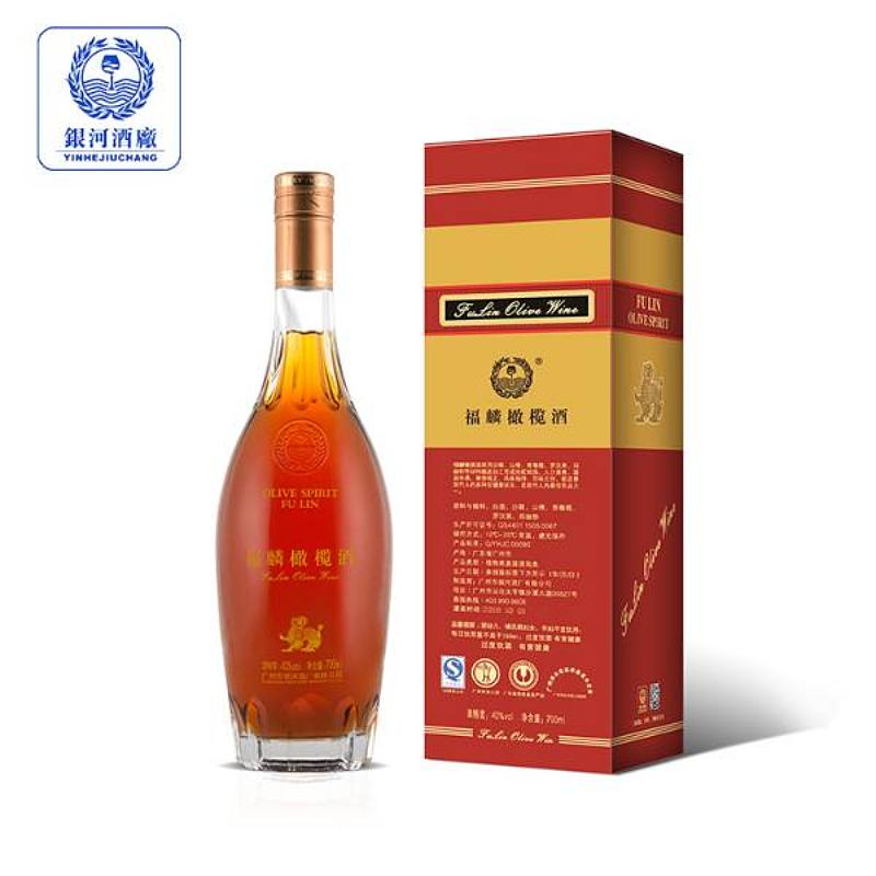 银河酒厂【福麟橄榄酒红盒40度】生产销售养生果酒、白兰地、啤酒