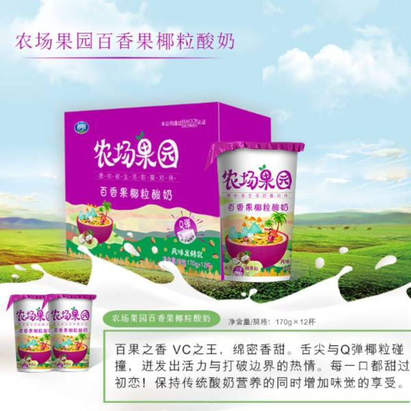 农场果园百香果椰粒酸奶