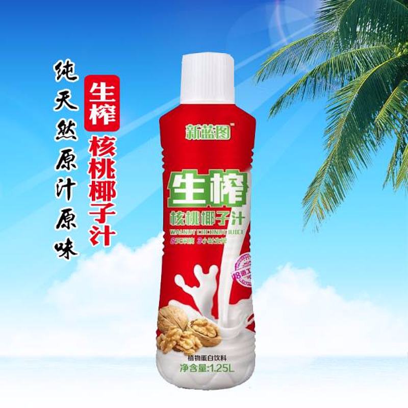 新蓝图瓶装生榨核桃椰子汁1.25升×6瓶