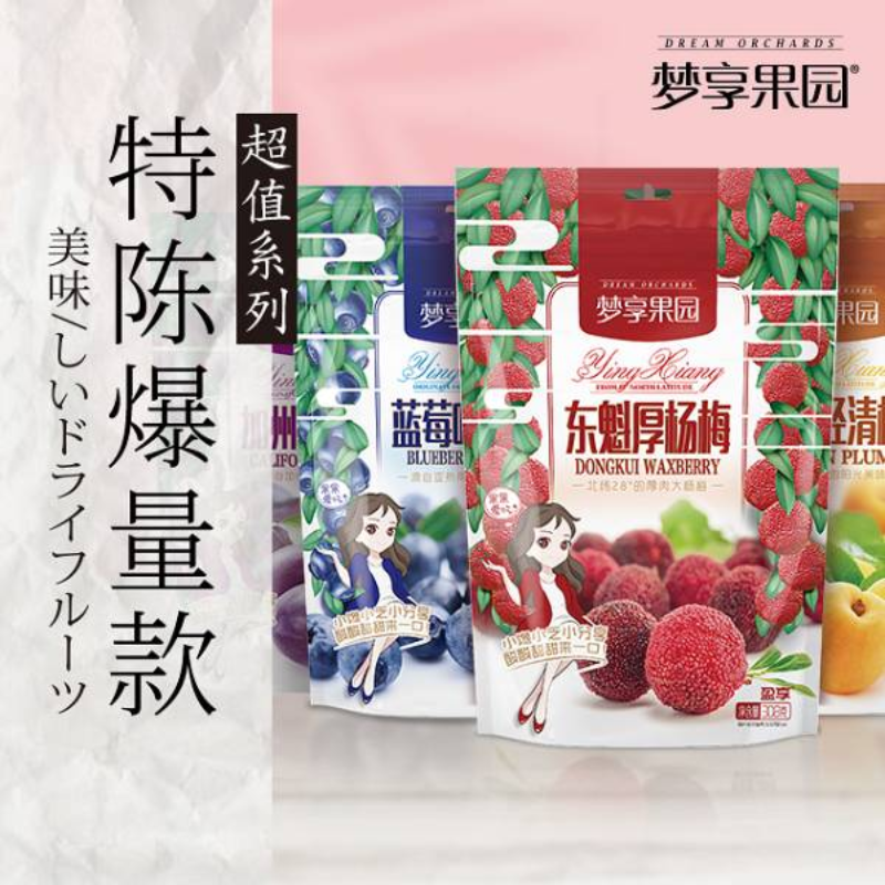 梦享果园休闲零食蜜饯果脯梅子果干 西梅 杨梅 蓝莓李果 樱桃李果 柠檬清梅 多口味超值装 盈享出品