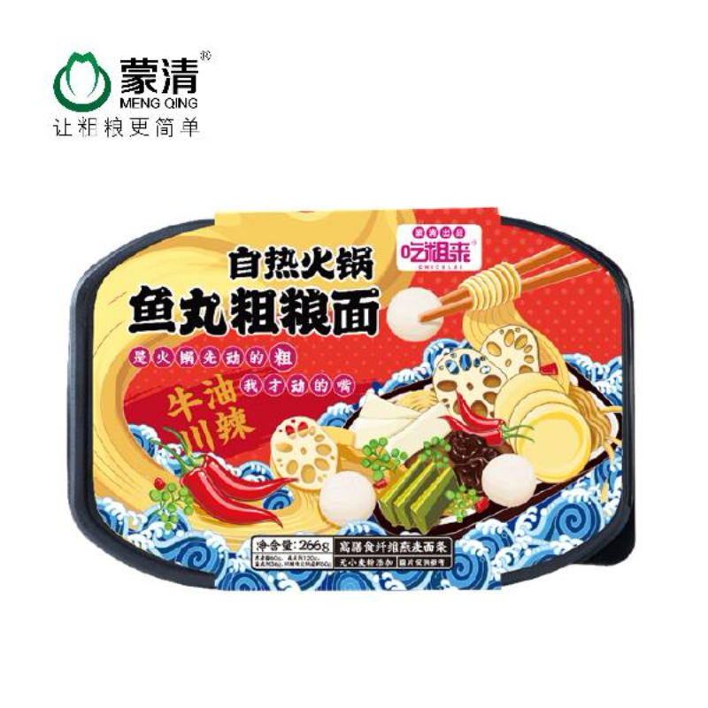 蒙清吃粗来-鱼丸粗粮面（地道牛油麻辣川味）