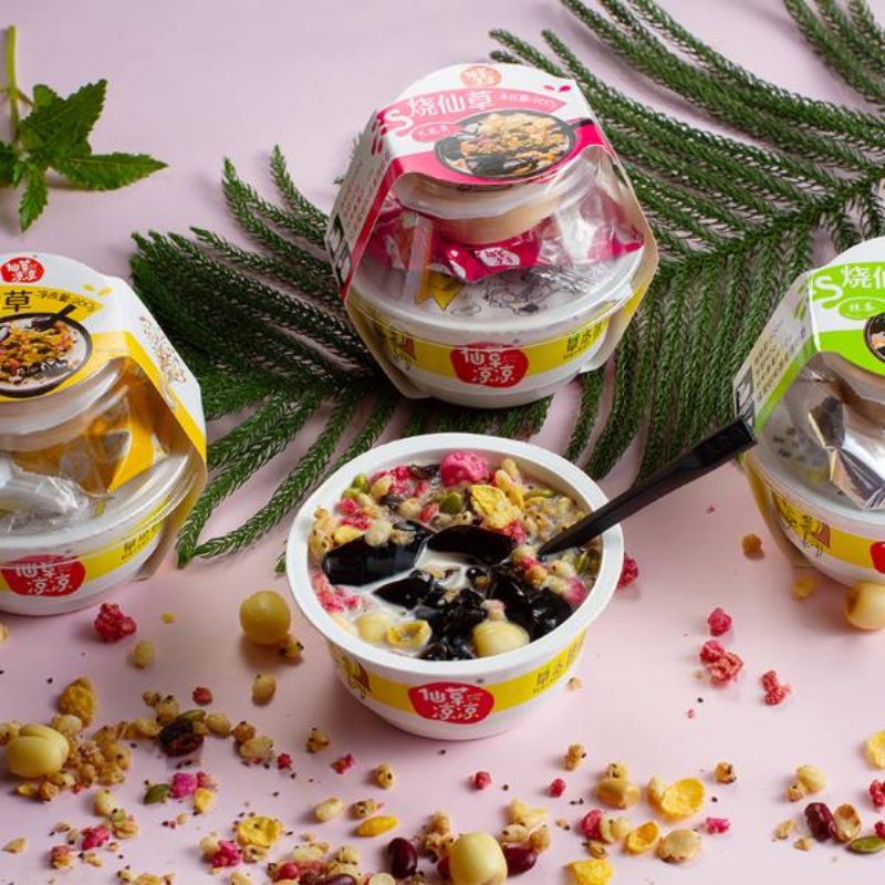 奇亚籽火龙果抹茶烧烧仙草布丁260g