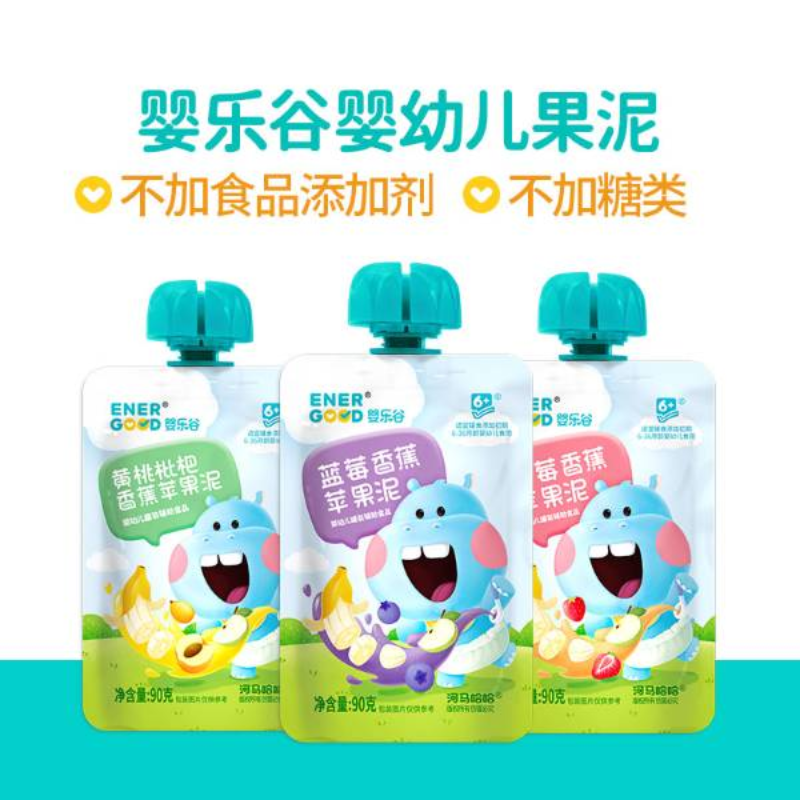婴乐谷宝宝零食 婴儿水果辅食泥 吸吸袋婴幼儿辅食果泥吸吸乐招商