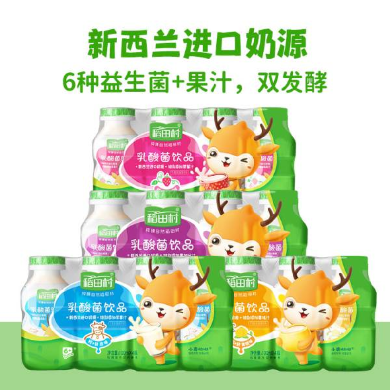 稻田村乳酸菌饮料 儿童益生菌饮品 宝宝含乳酸奶饮品招商 零食批发