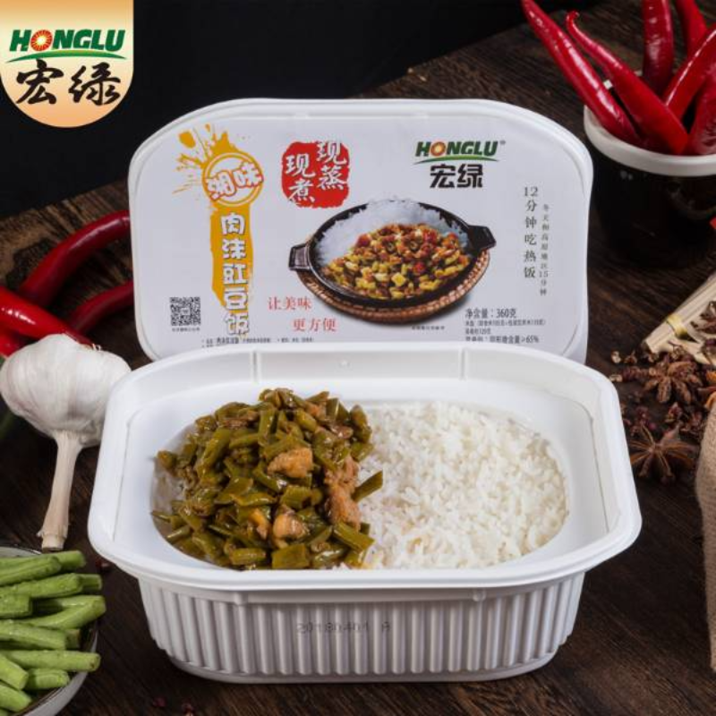 宏绿现蒸现煮米饭360G系列肉沫豇豆饭