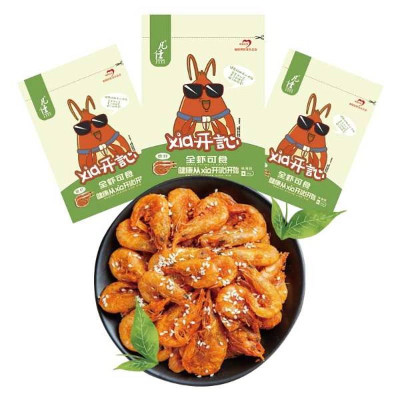凡佳-脆虾Xia开訫海苔味-虾零食直立袋