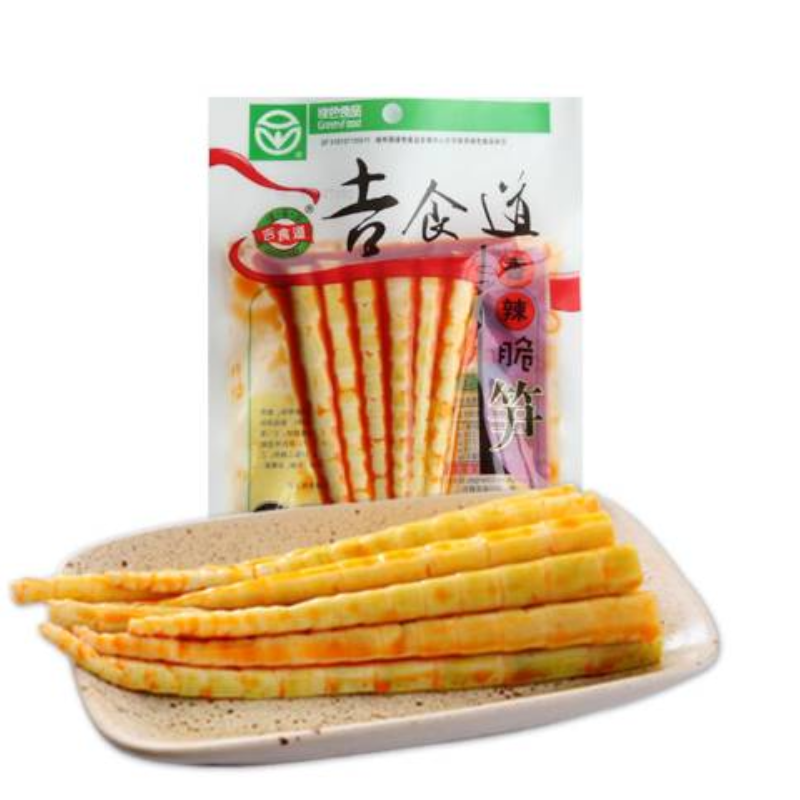 吉食道厂家直销竹笋零食笋干泡椒笋尖四川竹笋干货特产休闲零食香辣笋尖小吃65g
