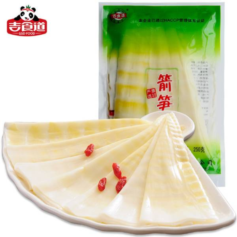 吉食道竹笋厂家直销新鲜蔬菜低脂素食火锅笋片250g