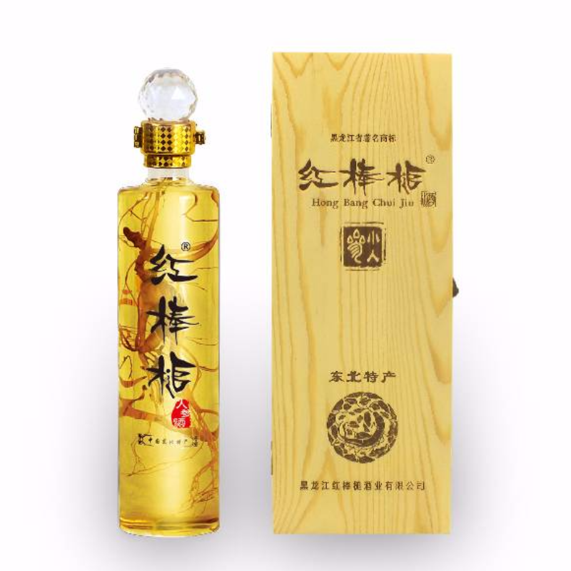 红棒槌牌450ml人参礼盒木盒款