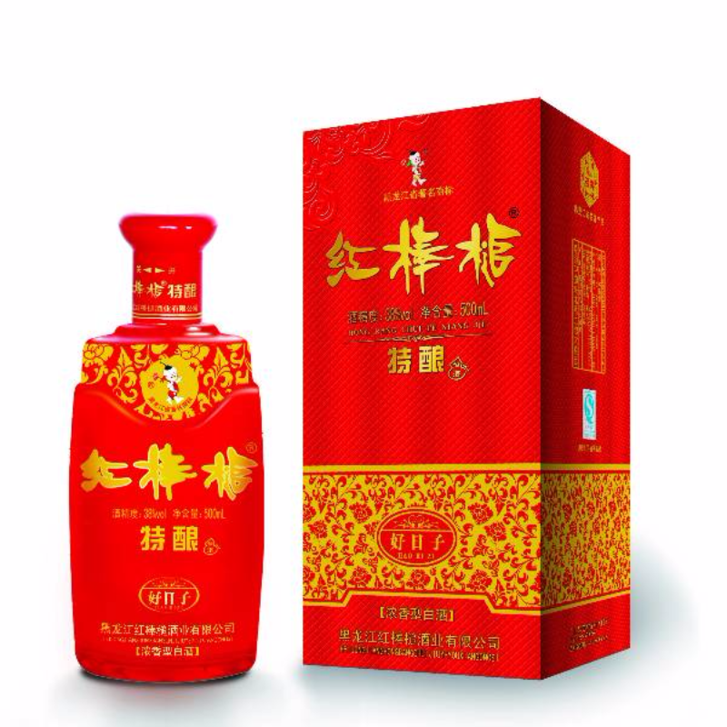 红棒槌牌纯粮特酿白酒【好日子】38度500ml浓香型（6盒装）