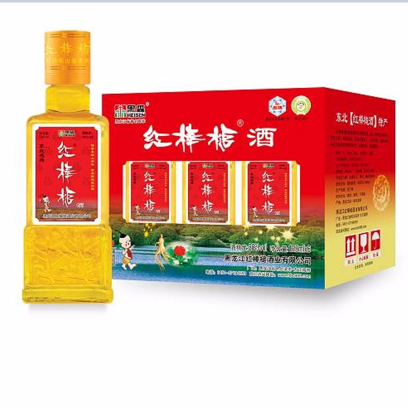 红棒槌牌人参营养酒125ml开窗礼品盒（6瓶装）