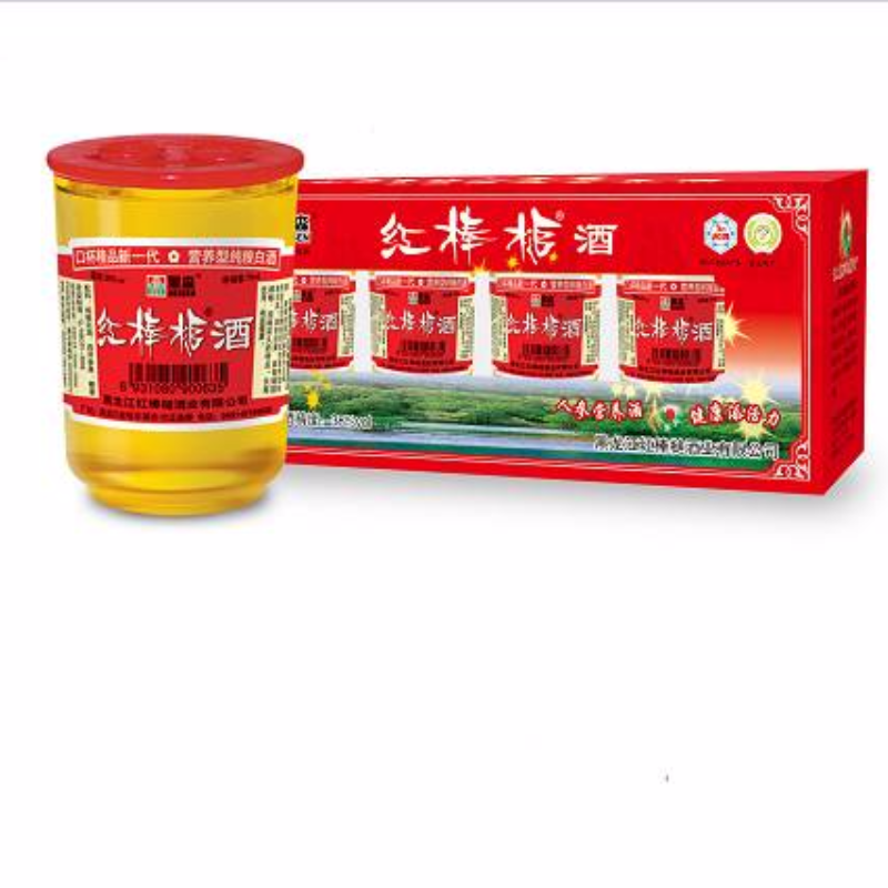 红棒槌牌人参营养酒70ml开窗礼品盒（4杯装）