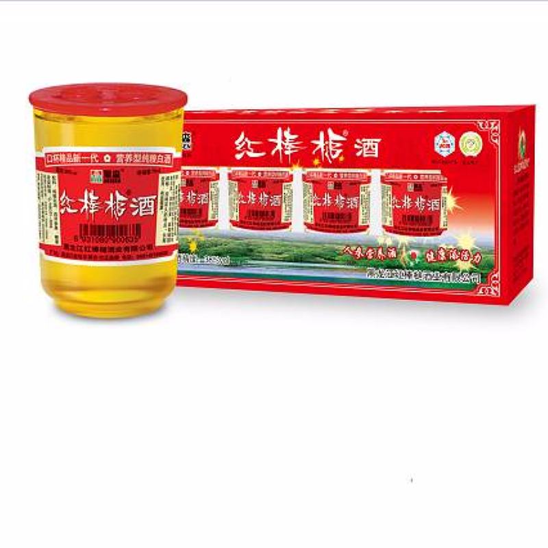 红棒槌牌人参营养酒70ml开窗礼品盒（4杯装）