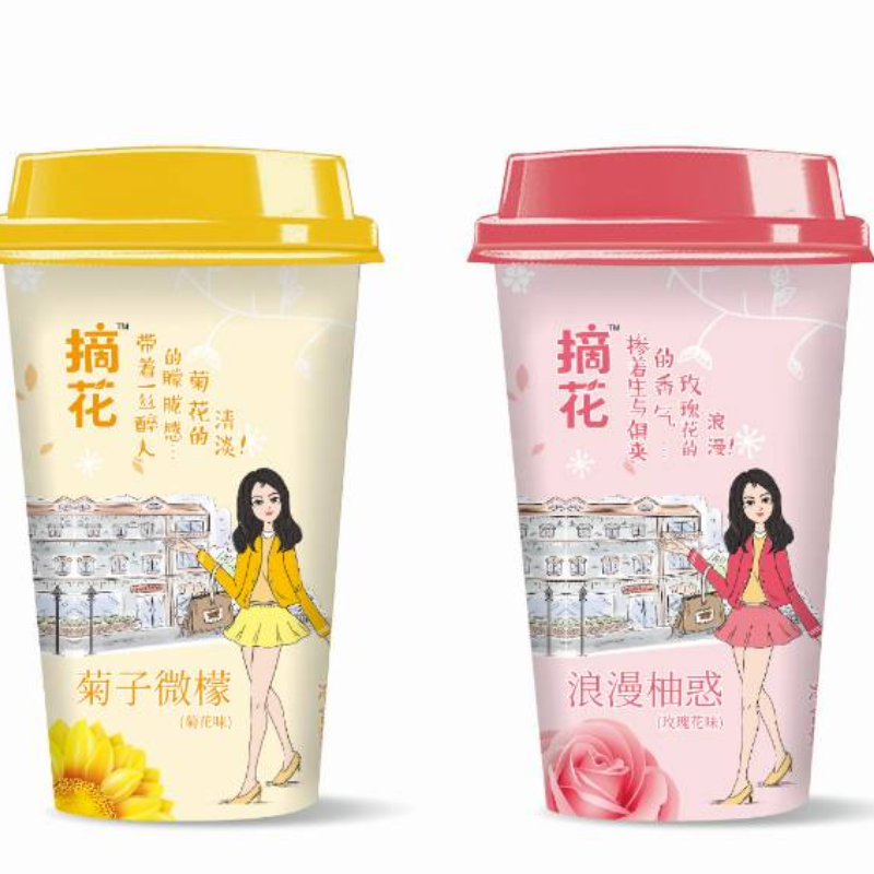 摘花复合果蔬汁杯装