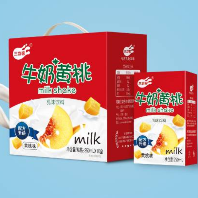 三剑客牛奶+黄桃